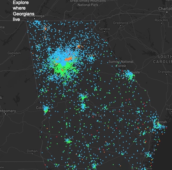 thumbnail preview of Georgia demographic dot density map