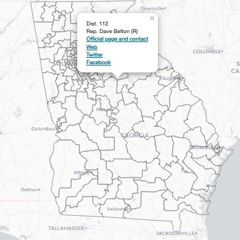A map of Georgia House districts